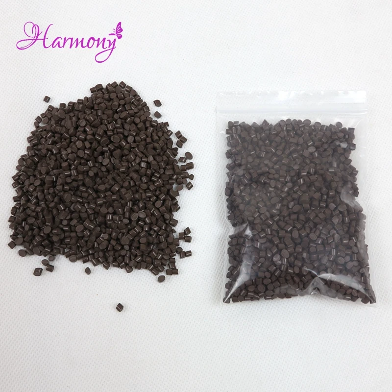 500g/bag brown Color Strong Adhesion 100% real Italian Keratin Glue /beads/grain for I tip/  U-tip hair, Fushion glue
