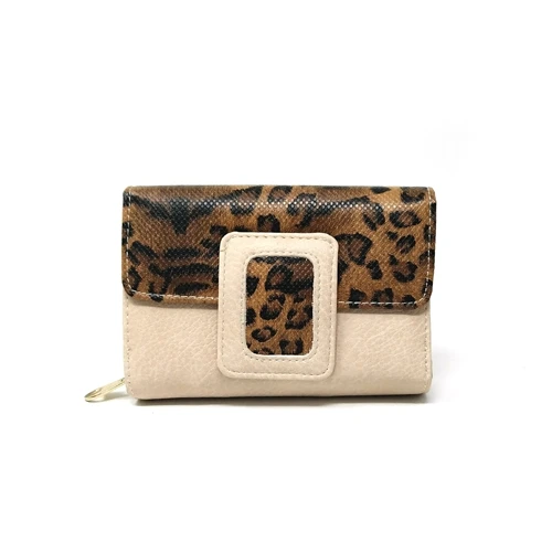 KHAKI AFKOMST, Леопардовый женский кошелек, короткий, роскошный, Одноцветный, кошелек для монет, кредитный держатель для карт, высокое качество, клатч, сумка для денег, кошелек, VKP1525 - Цвет: KHAKI