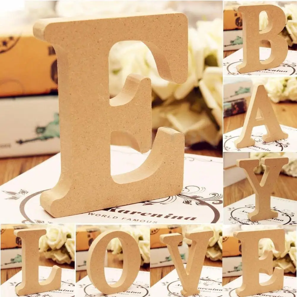 DIY 26 больших A-Z Алфавит украшения деревянные поделки инновационные DIY буквы Украшения настольные орнаменты свадебное украшение Вечерние