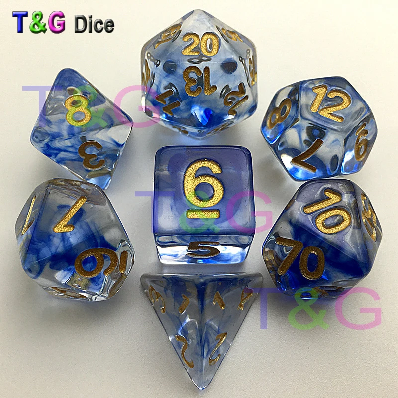 Фирменная Новинка кости полиэдральный Туманность 7 шт./компл. для D& d игровой и сумка ролевые игры подарок игрушки d4 d6 d8 d10 d12 d20