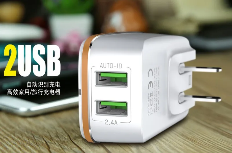 10 шт. Высокое качество Новый 2.4 дуплекс USB для зарядки ЕС США Великобритания Plug