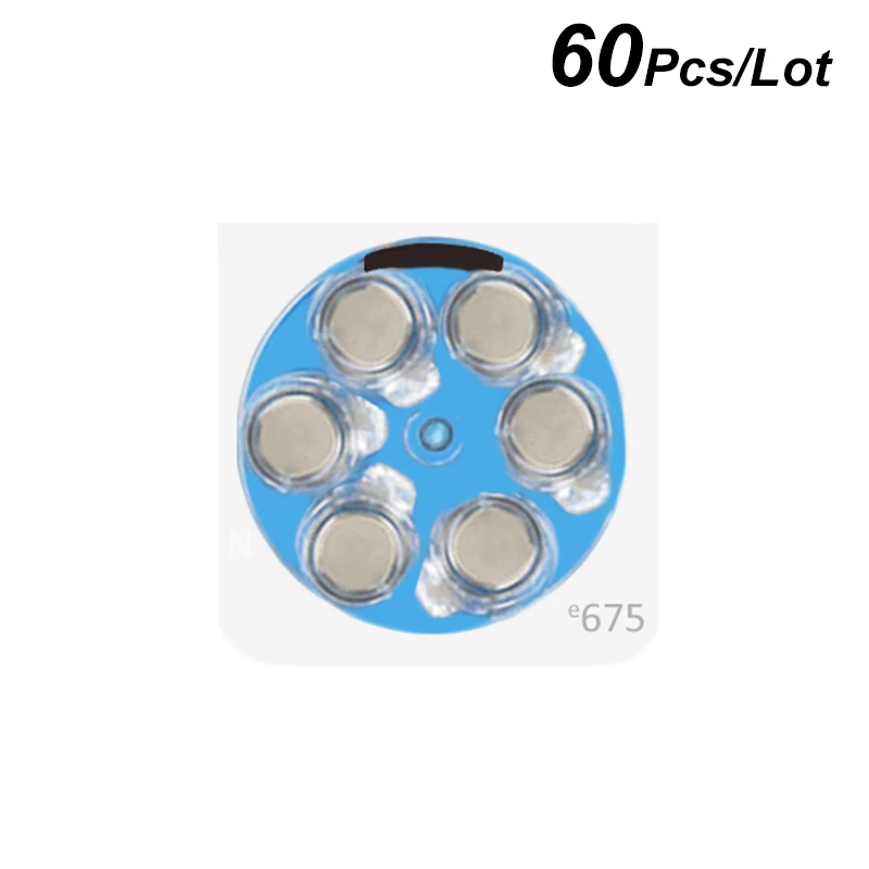 Слуховой аппарат Power e675 1 4 V цинковая воздушная батарея A675 Blue Tab Cells P675 Coin Cell Batteies