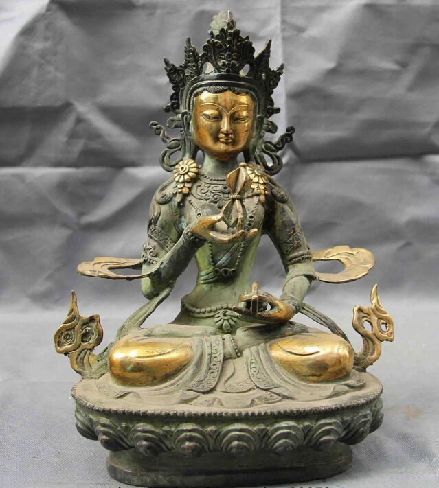 Тибет Буддизм Медь Бронза Gild Ваджрасаттва Ваджрадхара Гуань Инь Статуя Будды |