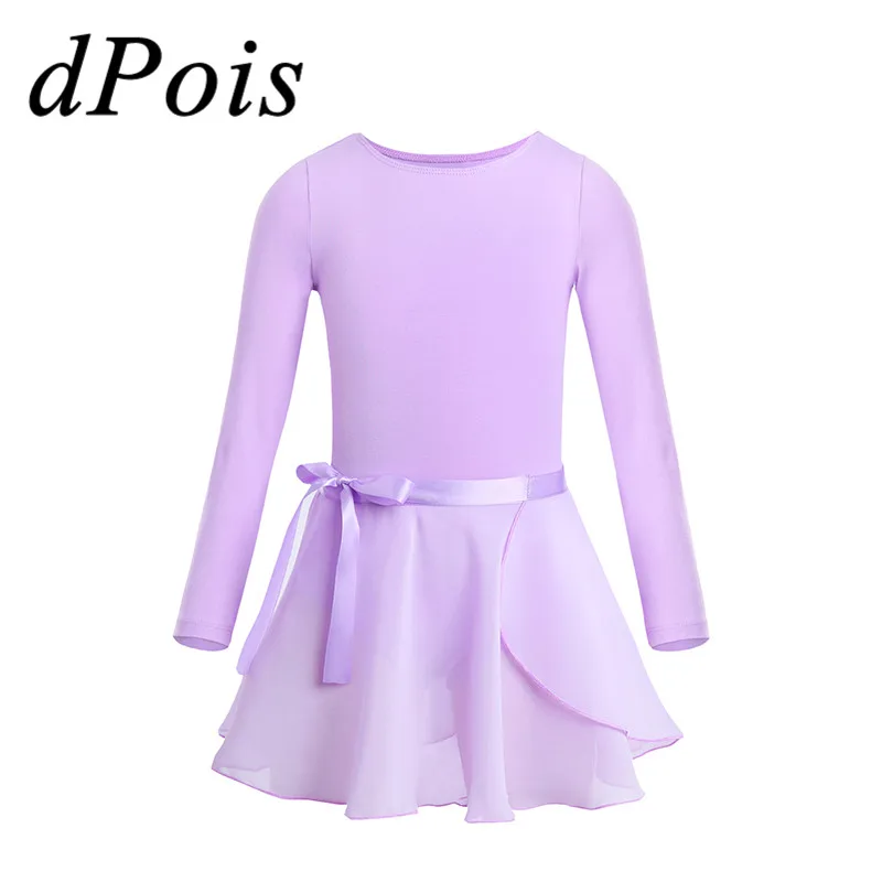 

DPOIS Kids Girls Tutu Dress Bodysuit Contemporary Ballet Dance Class Stage Costume Ballerina Rhythmic Gymnastics Leotard Skirt