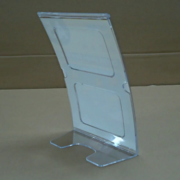 L 3R vertical arc-shaped table card Decca pedestal PS organic plastic display 89X127 |