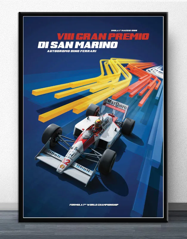 Постер и принты Горячие Ayrton Senna F1 формула чемпион мира стены искусства холст картина Современная для декора дома комнаты - Цвет: Лиловый