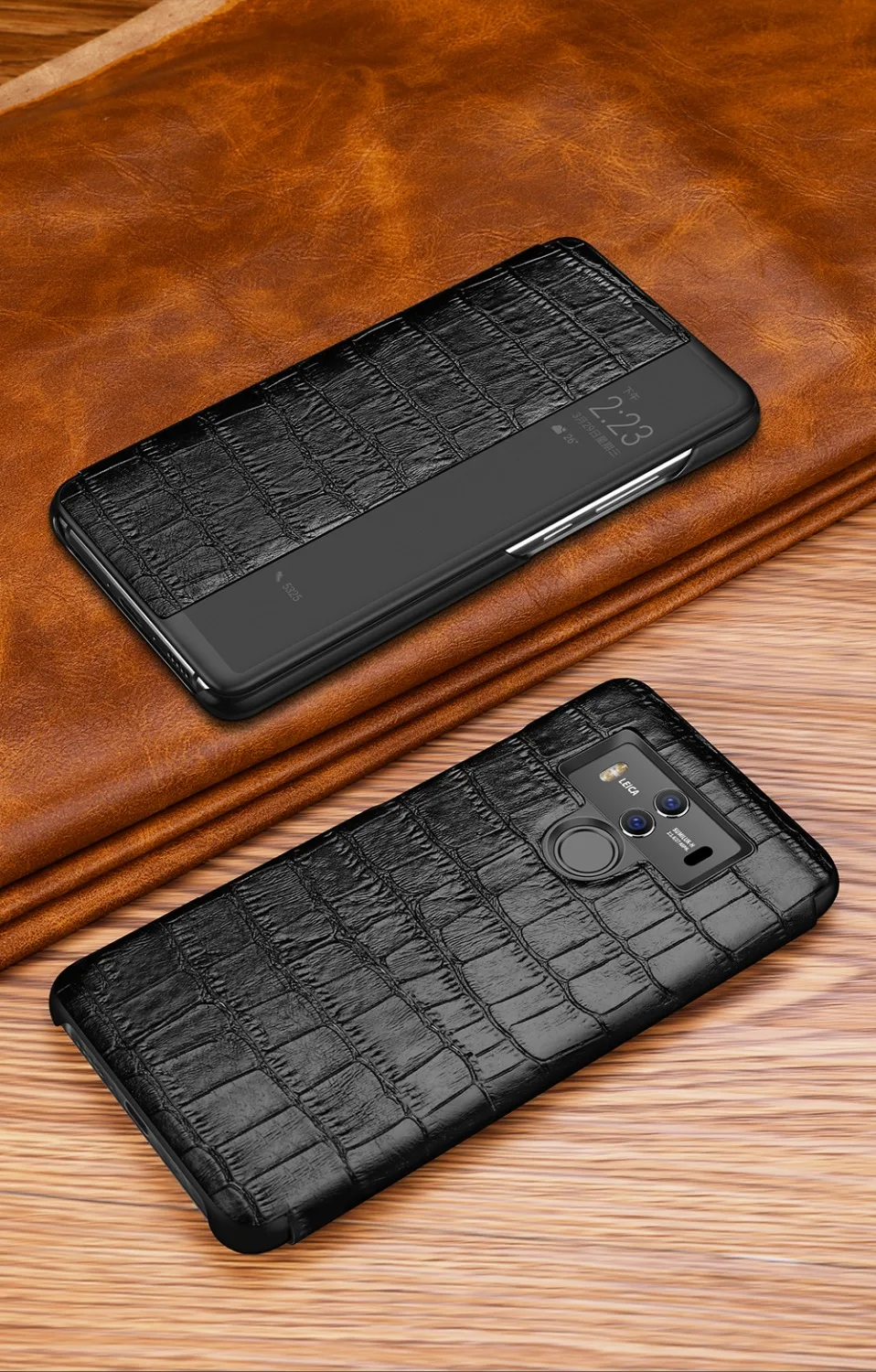 Для P20 Smart Case Роскошные 3D крокодиловой кожи текстуры Вид из окна Подлинная Флип чехол для Huawei mate 10 PRO коврики 20 Lite P20 PRO
