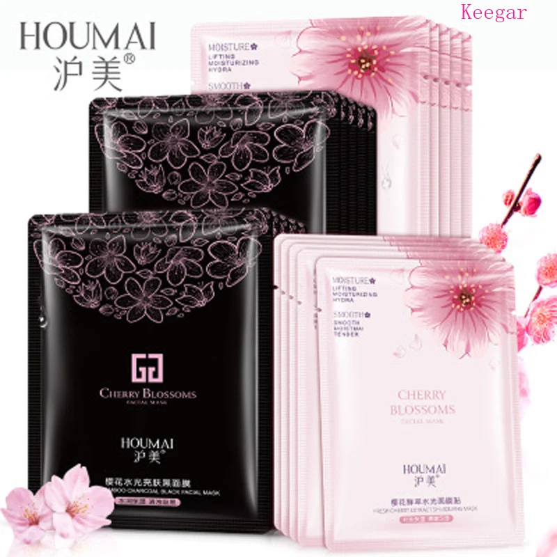 10 шт. черная маска для лица с цветком вишни длительное антивозрастное