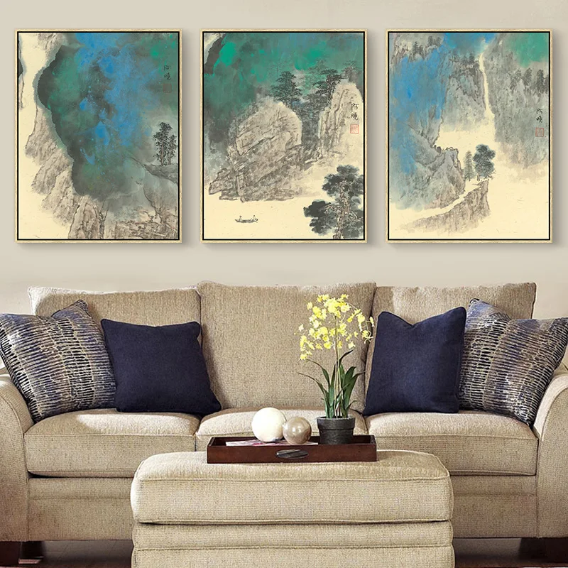 Средневековый пейзаж живопись высокое качество холст печать гостиная настенное