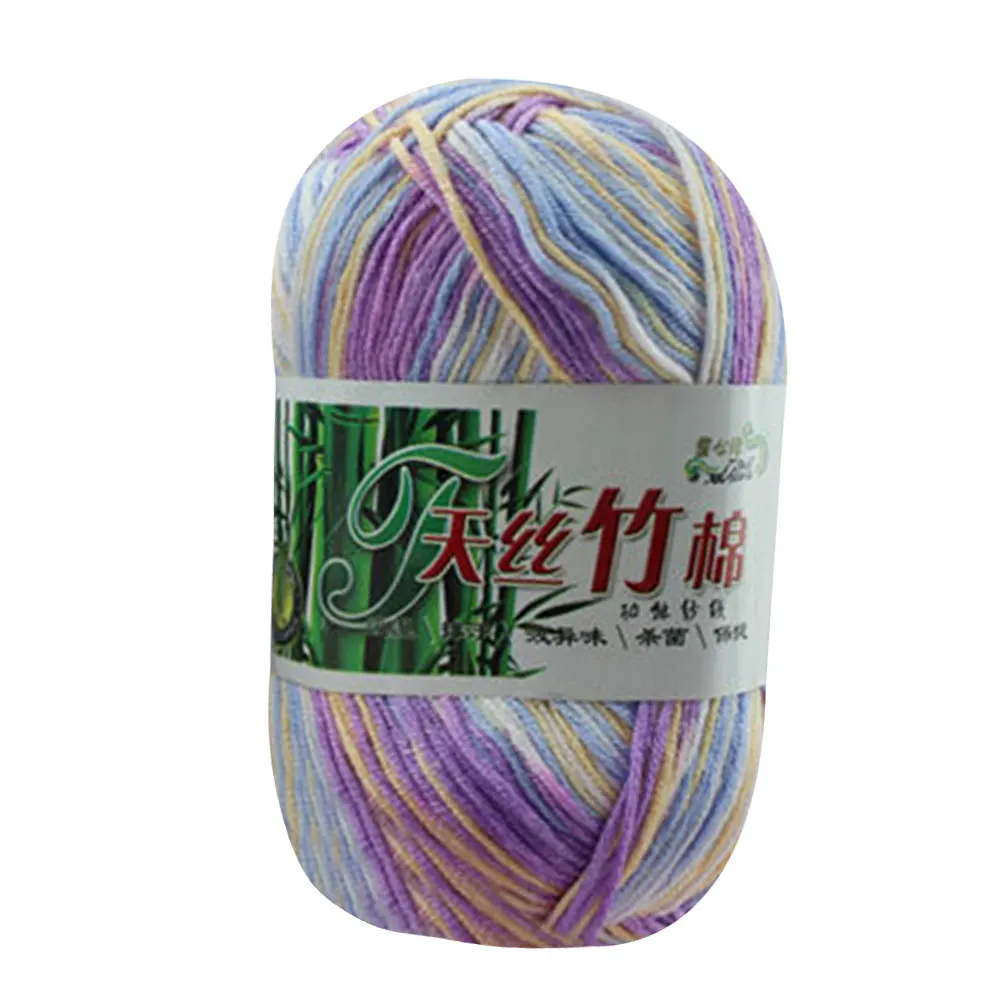 Бамбуковая хлопчатобумажная пряжа мягкие многоцветные вязаные перчатки сделай