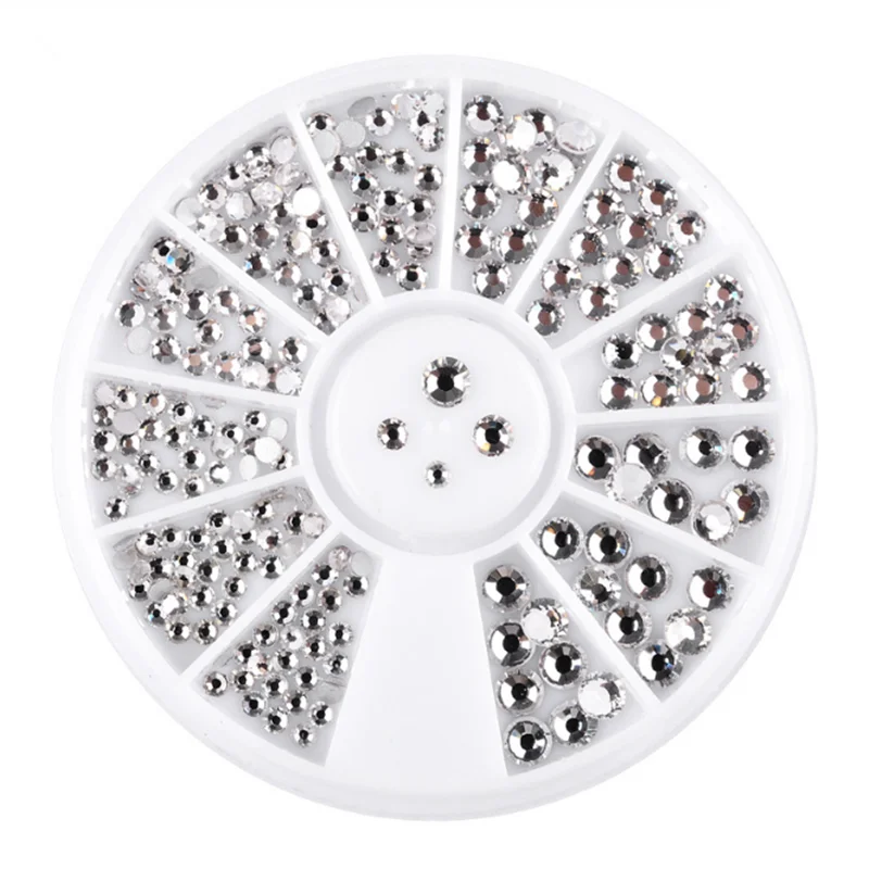 3D дизайн ногтей плоская задняя часть Стразы для смешанные кристаллы Круглые