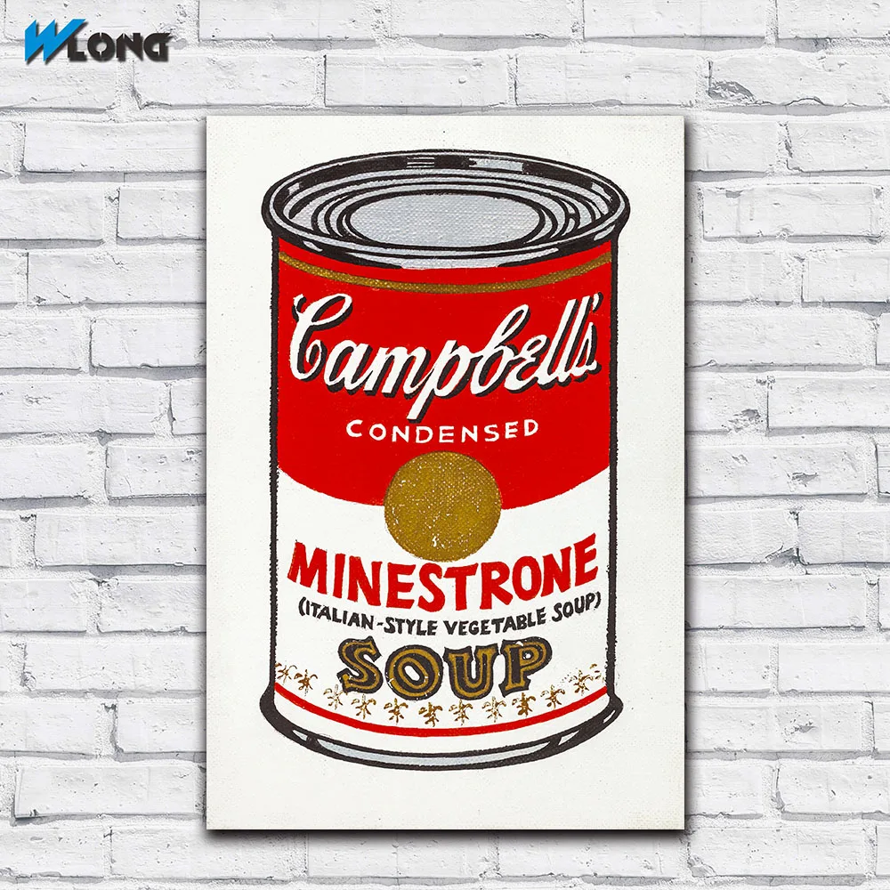 Принт Andy Warhol Little Campbell's Soup Can (Minestrone) 1962 домашний декор Современная парусиновая