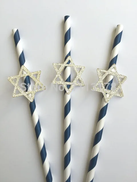 

fashion Gold Glitter Star of David birthday party baby shower Weddings, Bridal Showers. Party Paper Straws