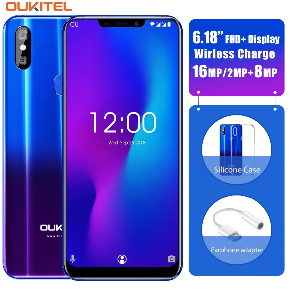 Oukitel U23 6G 64G Octa Core мобильный телефон 6 18 дюймовый full hd + Notch Дисплей 16MP 2MP Android 8 1