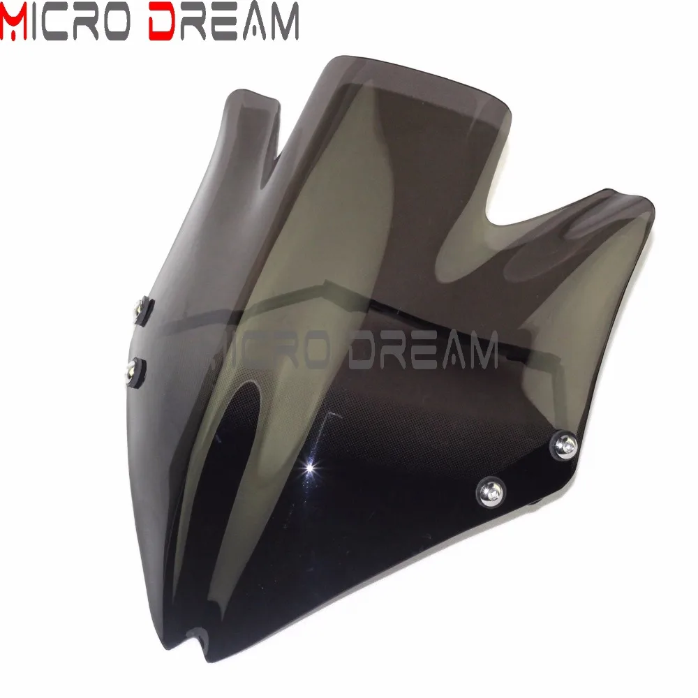 Дымовое лобовое стекло ветровое с кронштейном мотоцикл черный ударопрочный