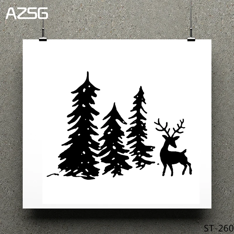 Pine tree/elk прозрачные штампы/печать для DIY скрапбукинга/изготовление карт/Декорации