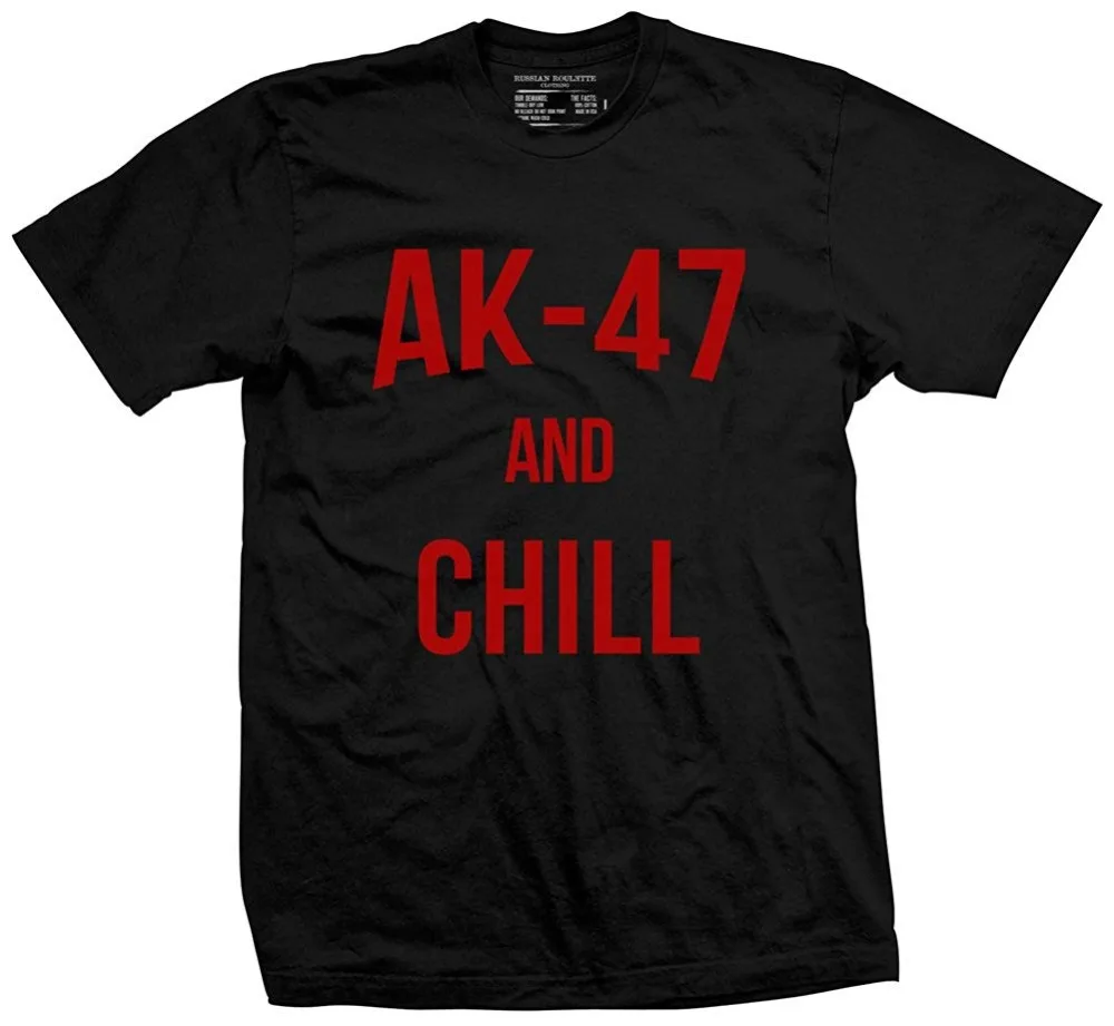 Летняя рубашка с короткими рукавами Fashiont одежда AK 47 and CHILL мужских повседневных