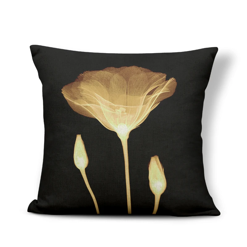 Наволочка в виде тюльпана с короной и рисунком растений|pillow with cover|plants cushioncushion cover