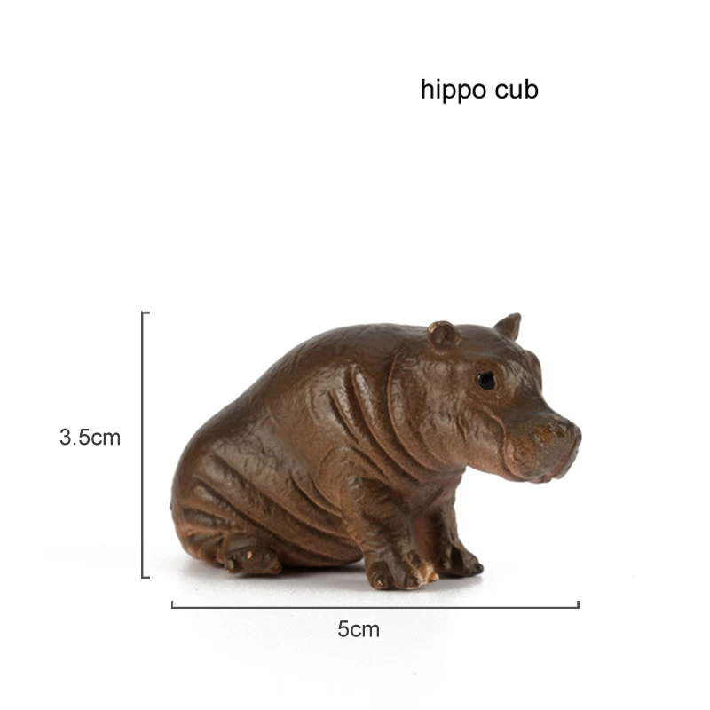 hippo cub Детские игрушки, пластиковая фигурка животного из зоопарка, олень, леопард, бегемот, медведь, модель животного, мини-фигурка, набор, аксессуары для домашнего декора - Цвет: hippo cub