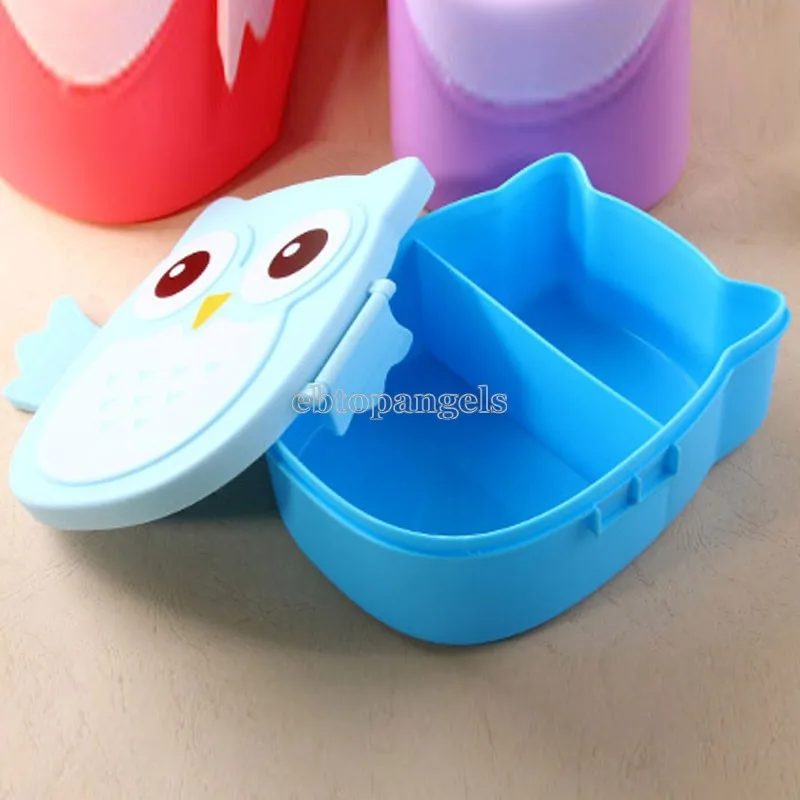 Сова Портативный Bento пластик милый мультфильм еда прибор для хранения фруктов