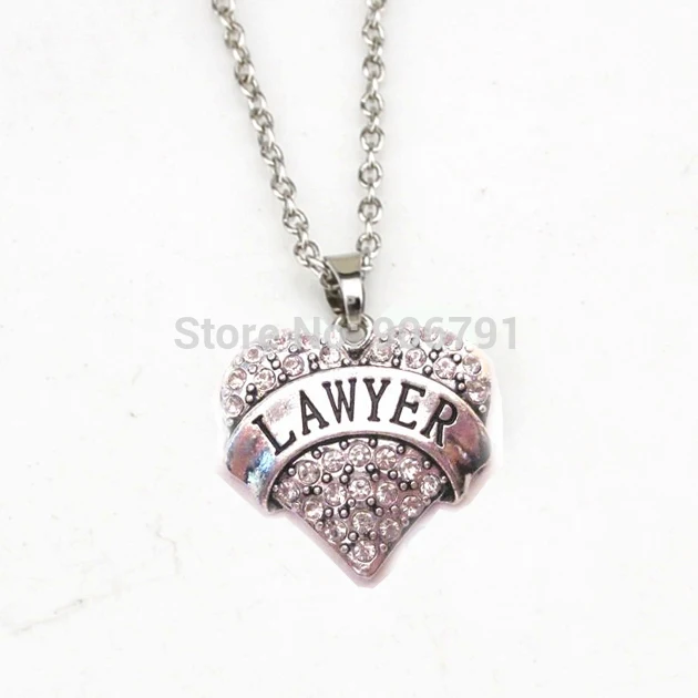 Горячая продажа 50 шт много родиевое покрытие адвокатское Кристальное сердце