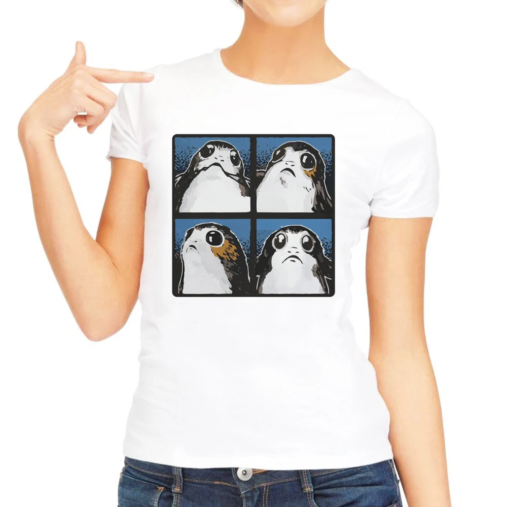 LISM Porg футболка Женские Забавные топы Porgkins джедаи из Звездных Войн Футболка с