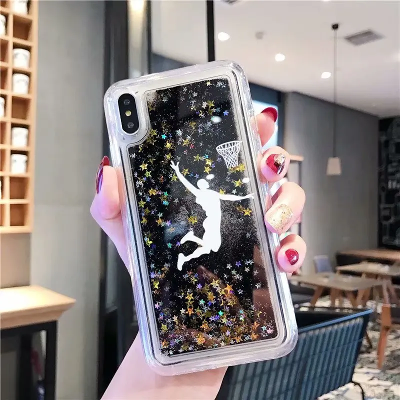 Для iPhone XS Max Dynamic Liquid Bling Баскетбол NBA Star чехол VIP черный звезды TPU для XR X 6 S 7 8 Plus |