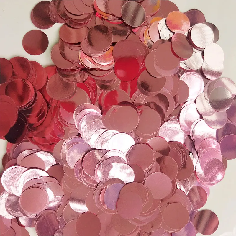 Pink Confetti 300 г/500 г/1 кг 1,5 см Фольга из розового золота конфетти воздушные шары Детские Свадебные День рождения золотые круглые звезды конфетти в форме сердца Декор подарок - Цвет: Pink Confetti