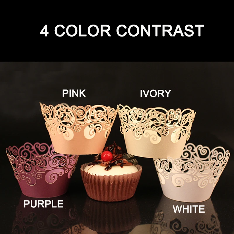 50 шт. Лазерная Резка Вайн Облака Завертчицы Булочки Чашки Торт Casamento Свадьба
