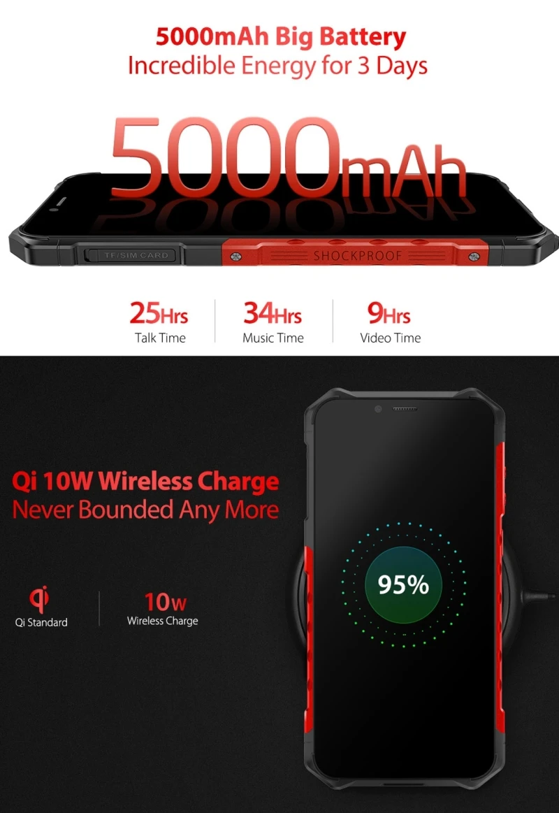 Ulefone Armor 6E прочные мобильные телефоны 5000 мАч 6 2 дюйма Dual 4G & VoLTE 4 Гб + 64