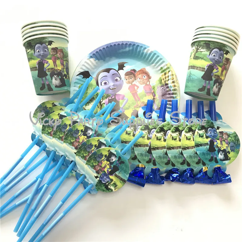 36 шт./лот Vampirina набор одноразовой посуды для девочек на день рождения детский