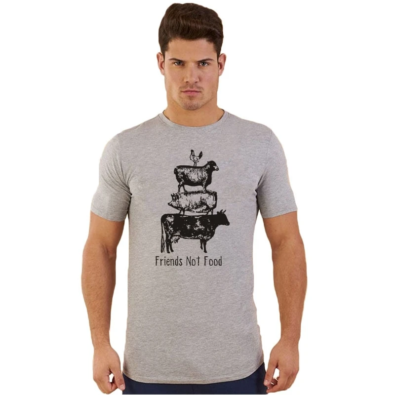 Showtly Vegan футболка Friends Not Food вегетарианский веганский Топ Herbivore Save Animals Gifts for Boyfriend Tee