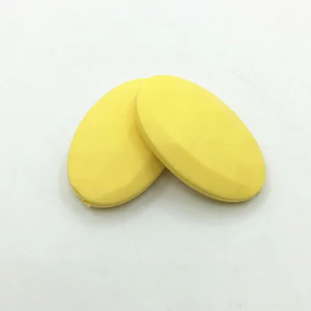 yellow Без БФА, силиконовый плоские овальные бусины- силиконовая Подвеска для прорезывания зубов ожерелья Силиконовые Детские Жевательные свободные бусины - Цвет: yellow
