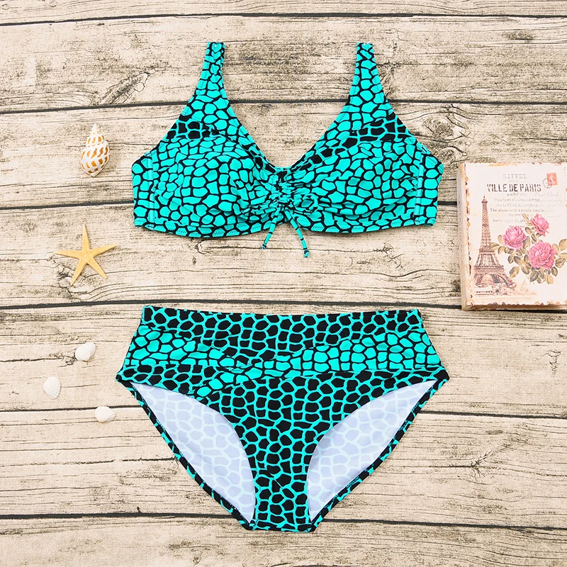 Swimswear Для женщин из двух частей геометрический Цвет крест Бикини Cover Up очень