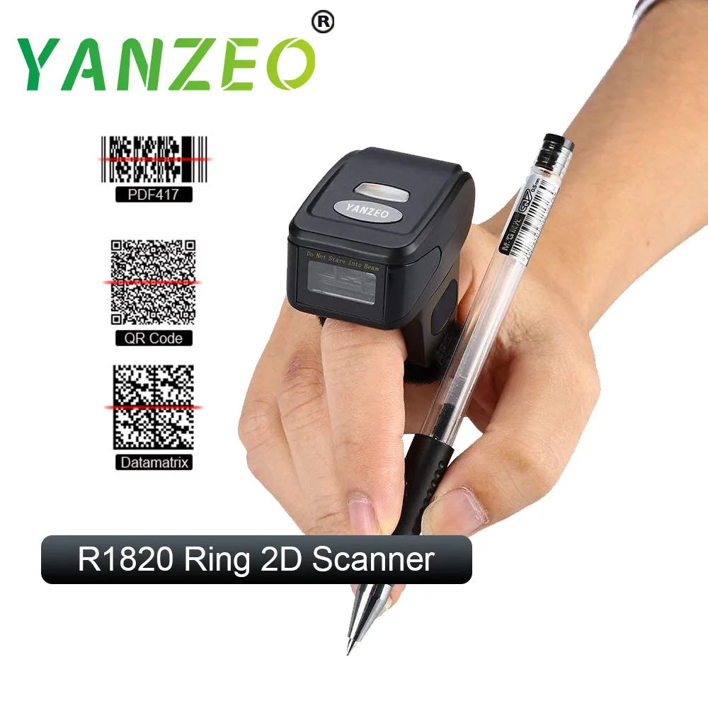 Yanzeo R1820 Портативный беспроводной мини qr код носимое кольцо Bluetooth 2 4G 2D сканер штрих