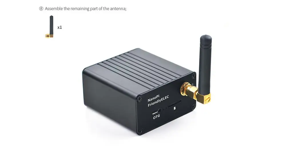 RealQvol Friendlyarm NanoPi NEO Plus2 цельнометаллический алюминиевый корпус с антенной и пользовательским радиатором