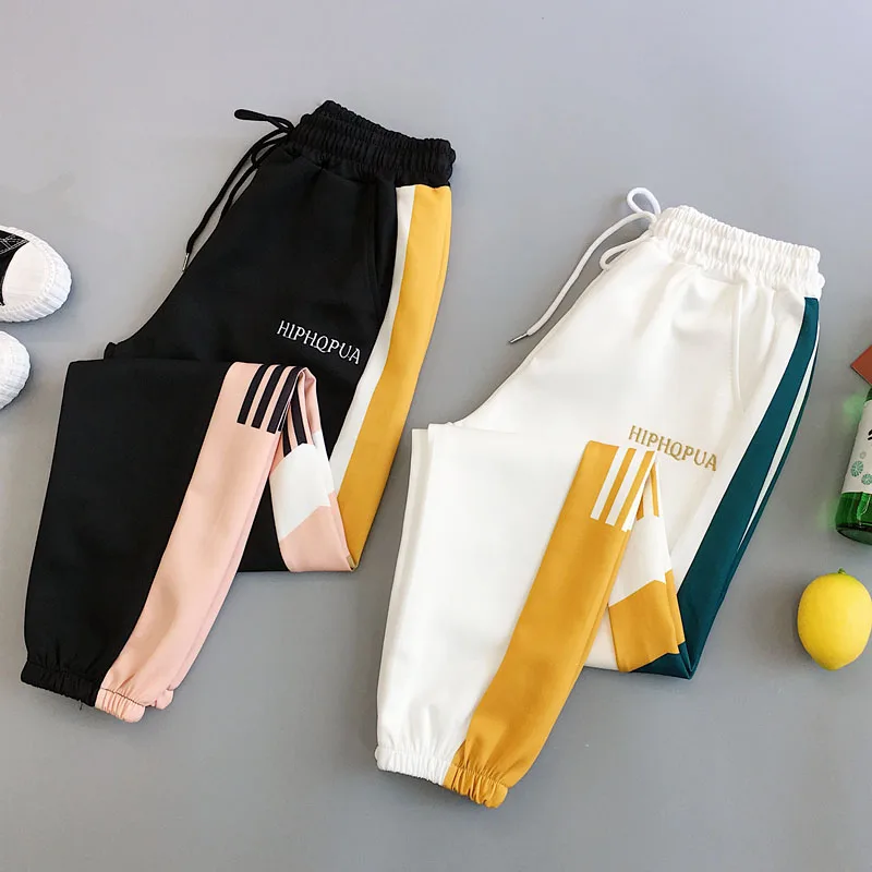 

Sport Sweatpant Harem Pants Women Harajuku BF Hiphop Middle School Loose Trousers Sports Patchwork Jogger Ulzzang Pant girls