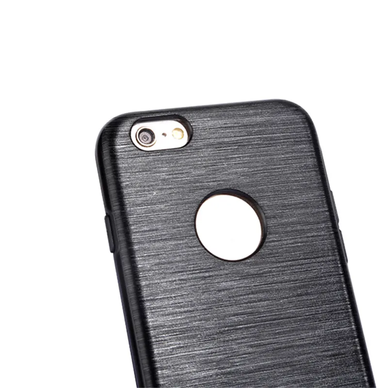 Мода роскошный 2 в 1 тпу дизайн пк + металл матовый алюминий телефон case для iphone 5 5s 6