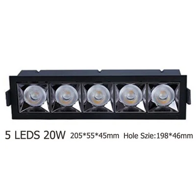 20W 5LEDs 10 головок 40 Вт светодиодная световая панель для конференц-зала офисная современная модная линейная лампа для внутреннего освещения потолочный светильник - Цвет корпуса: 20W 5LEDs
