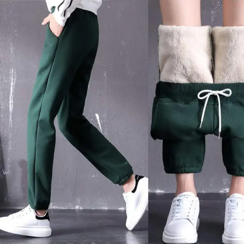 Зимняя куртка Для женщин Pantalon Femme плюс бархат утолщаются овечья шерсть впитывает пот и Штаны повседневные штаны-шаровары свободные длинные брюки Для женщин C5144