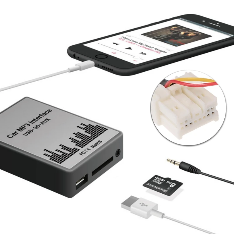 OOTDTY USB SD AUX Автомобильный MP3 музыкальный адаптер смены CD аудио для Nissan Almera Maxima Teana