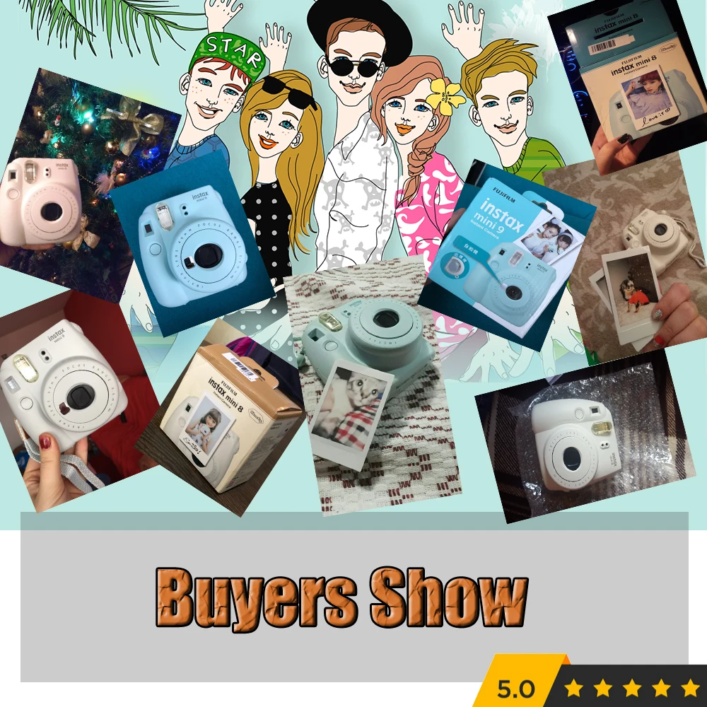 Fujifilm Instax Mini 9 камера мгновенная камера пленочная камера с зеркало для селфи+ 20 или 50 листов белая пленка фотобумага