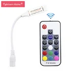 Мини светодиодный пульт дистанционного управления RGB DC5-24V 17key RF беспроводной контроллер диммера DC для SMD 5050 12A RGB Светодиодная лента освещения