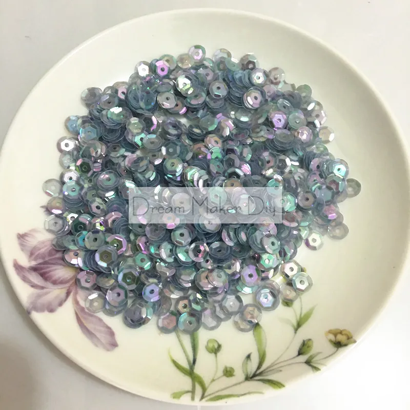 

3000 pcs/lot (50grams) Sewing Accessories 6mm Round Cup Sequins Transparent Brilliant Blue for Crafts Scrapbook and Sewing Diy