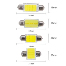 LYMOYO10pcs Автомобильный светодиодный фестон COB C5W 31 мм 36 39 41 3 Вт лампы