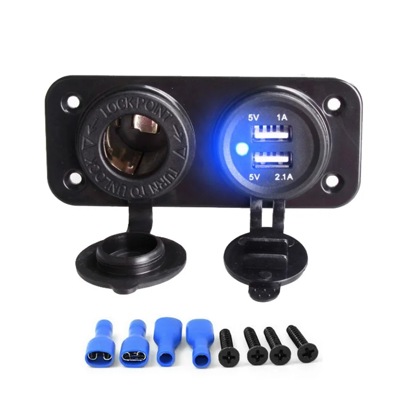 12V Dual USB Автомобильное зарядное устройство прикуриватель разветвитель адаптер