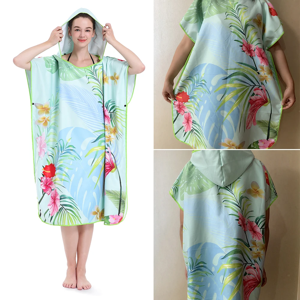 Волшебное пончо Zipsoft для серфинга разноцветное пляжное полотенце с капюшоном