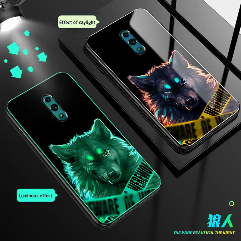 01 Светящийся стеклянный чехол для OPPO Reno 10x Zoom Reno Z задняя крышка чехол для OPPO Realme X Lite Realme 3pro A9 F11 R17 19 Find X чехол для телефона - Цвет: 01