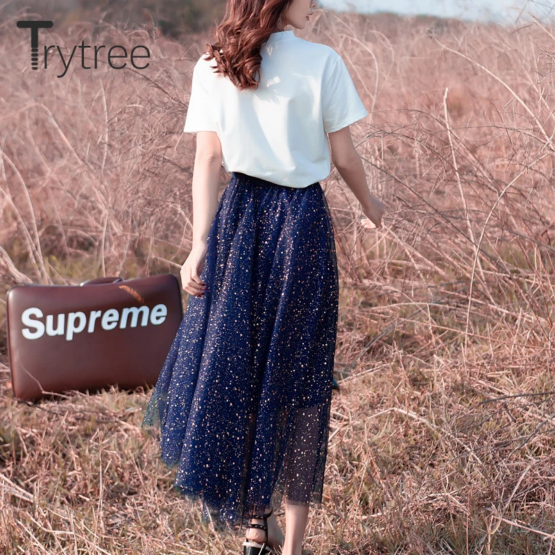 Летний женский Романтический Комплект из двух предметов Trytree повседневный топ с