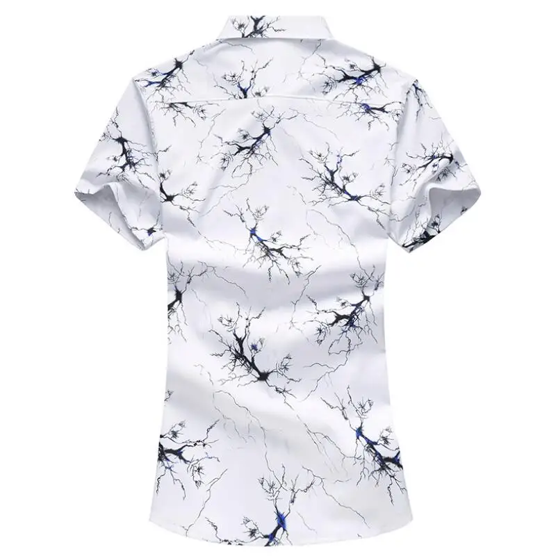 M 7XL Мужская гавайская рубашка 2018 мужской Повседневное Camisa Masculina печатных Пляжные